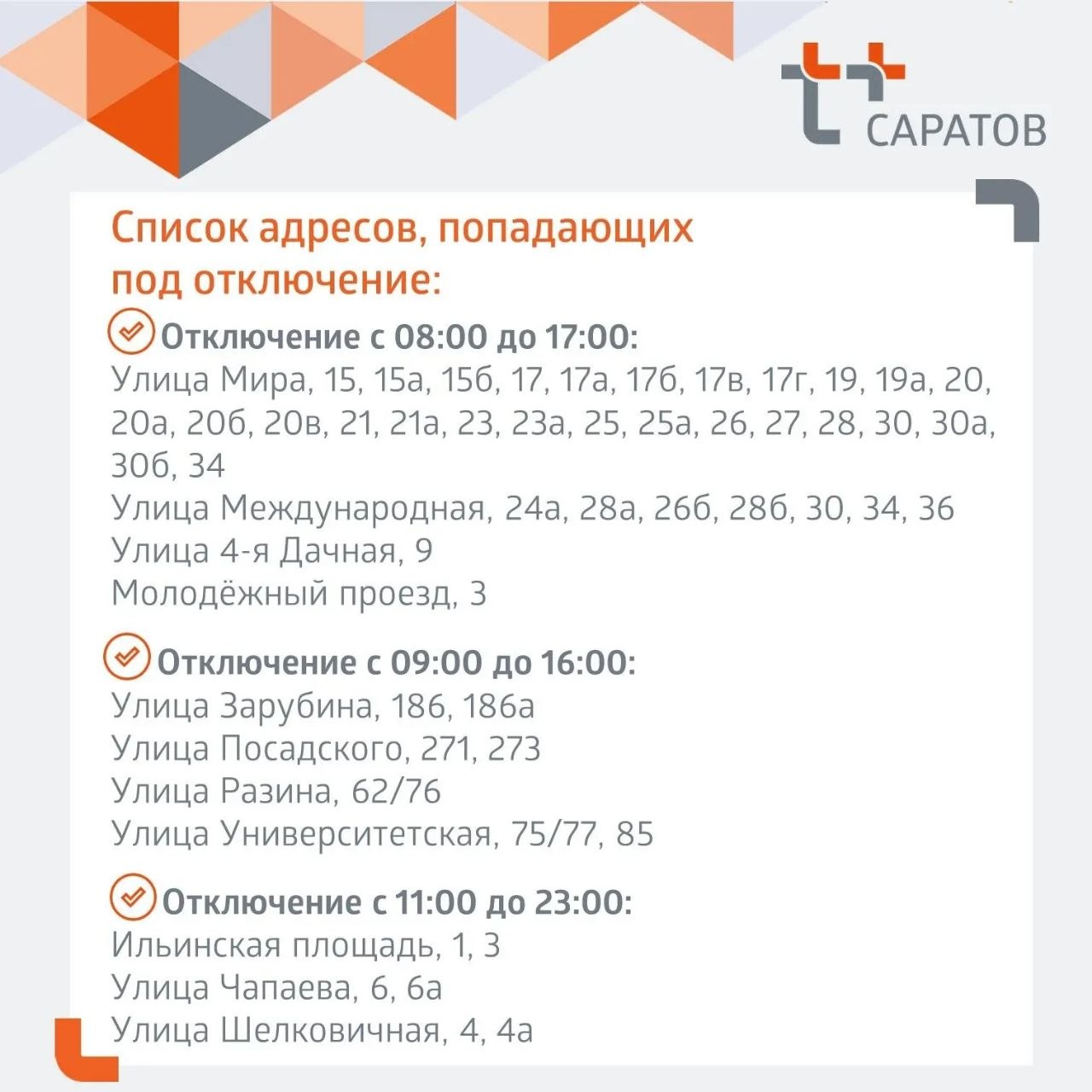 Отключения ГВС 05 05 2026