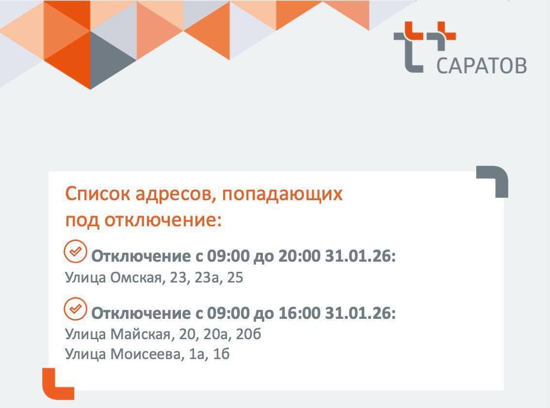 Отключение отопления 31 01 2026 2