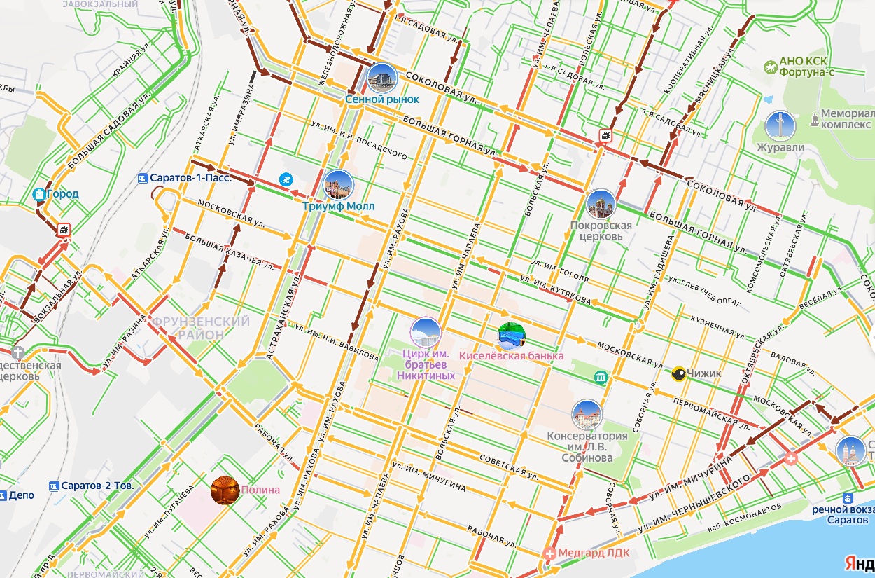 Рабочая неделя у саратовцев вновь началась с пробок