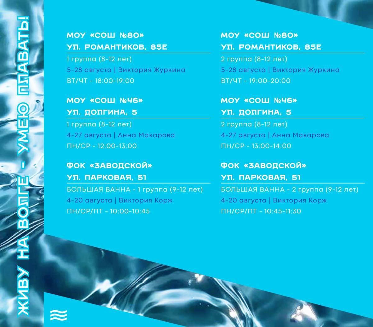 занятия по плаванию (3 этап)