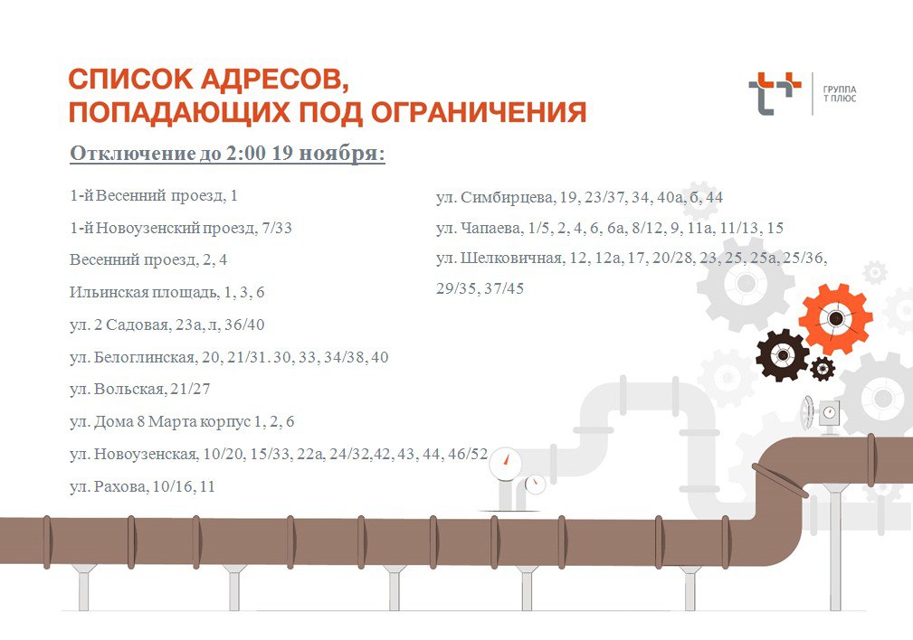 Отключение отопления 18.11