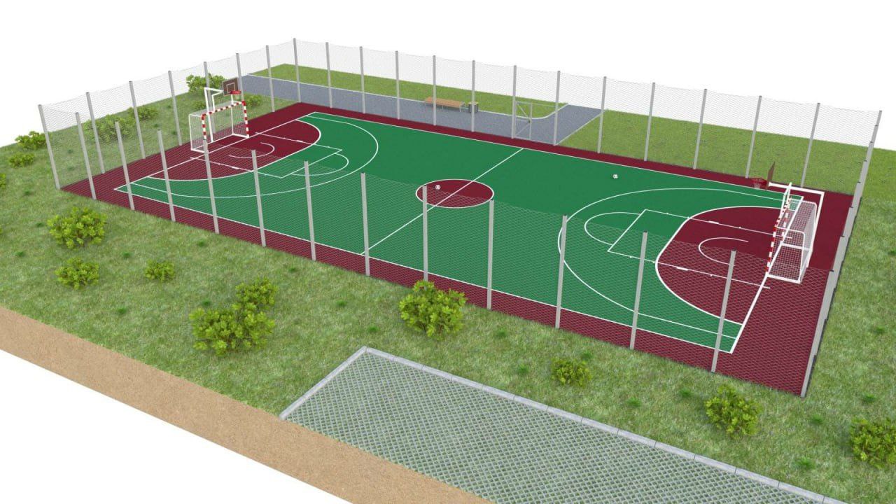 Ремонт школы в Екатериновке спортплощадка