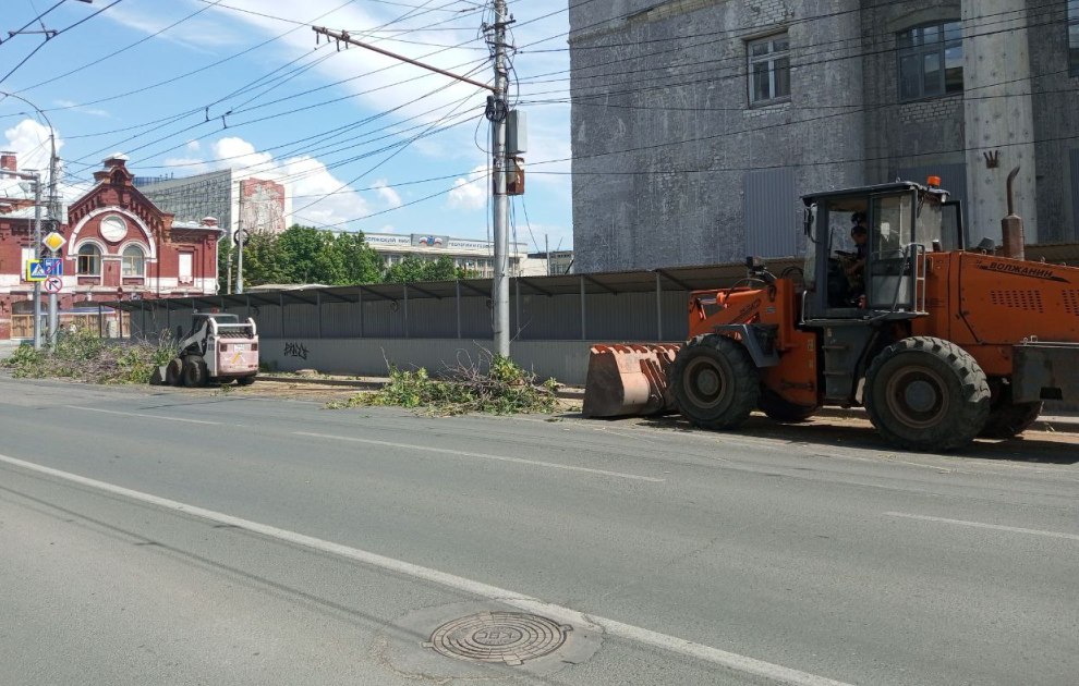Вырубка деревьев на Горького 23 07 2025 еще