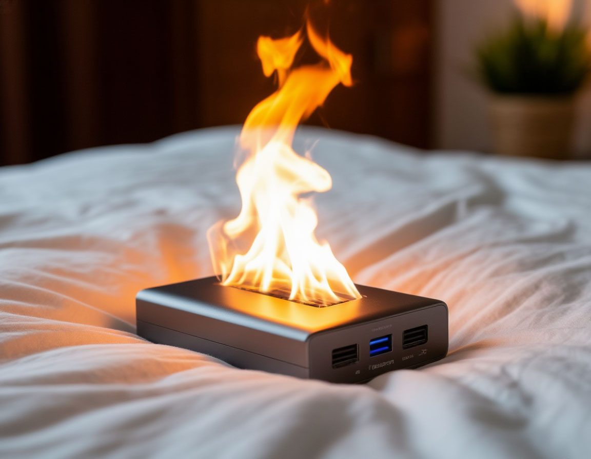 Повербанк загорелся на кровати возле спящей саратовчанки