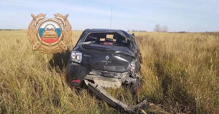У саратовского посёлка водитель Renault Logan вылетел с трассы и погиб